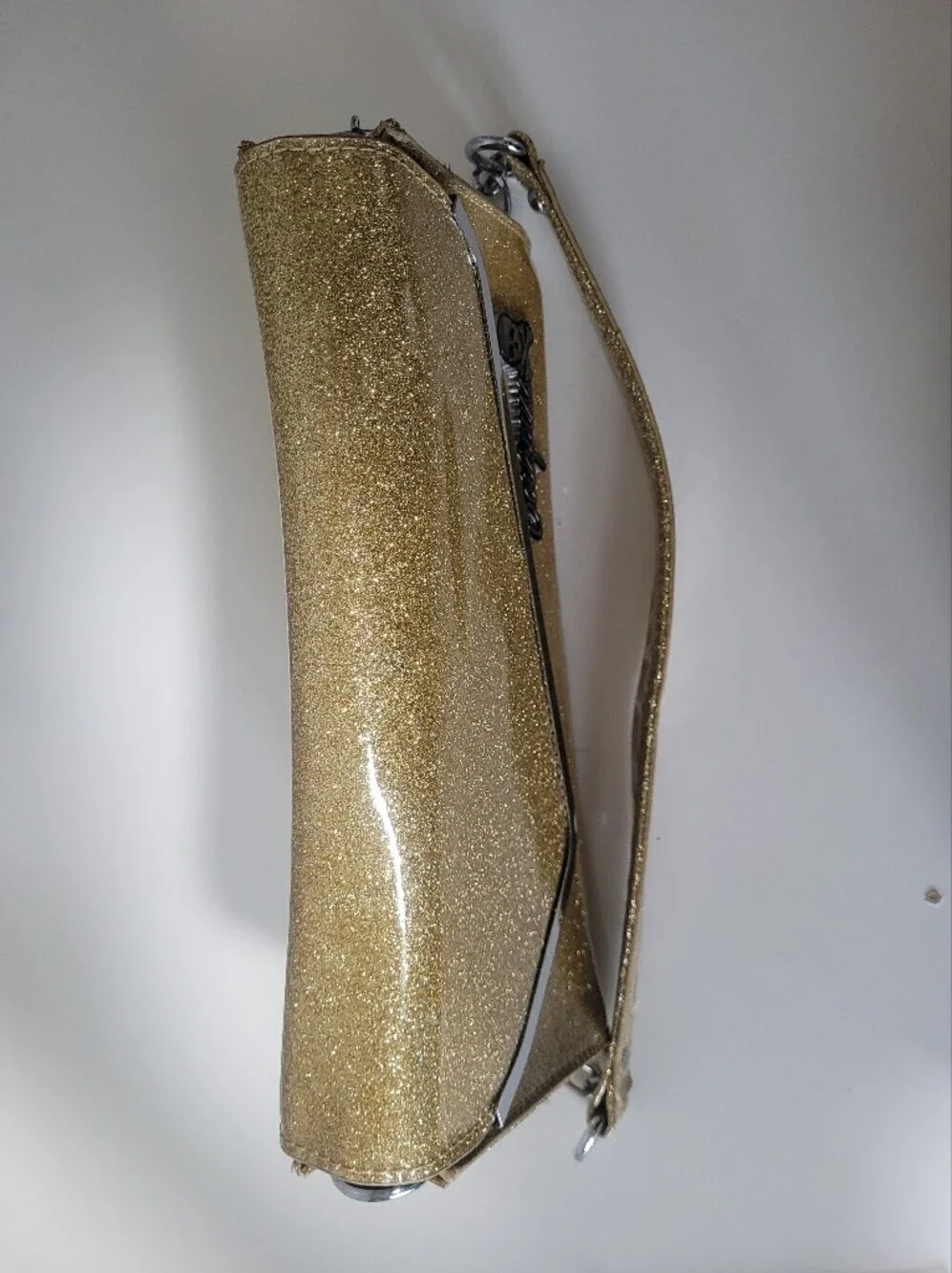 Sourpuss Gold Glitter Party Clutch, VGUC